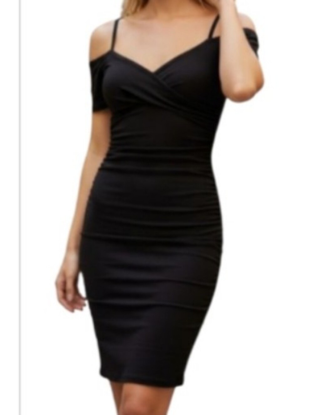 Black Bodycon Dress with Off Shouder Design, Joyce Leslie, Size Small.